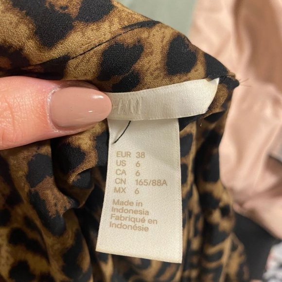 H&M Long-sleeved Blouse Brown/leopard print - Picture 3 of 3